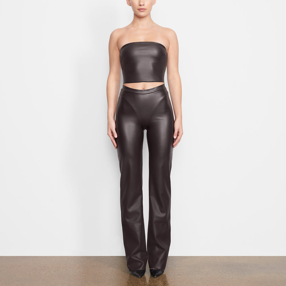 Pantalon Skims FAUX LEATHER BOOT CUT Noir | 750HAQIPL