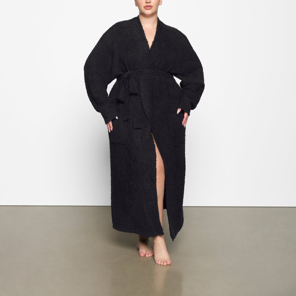 Peignoir Skims COZY KNIT UNISEX Noir | 174FQCVKT