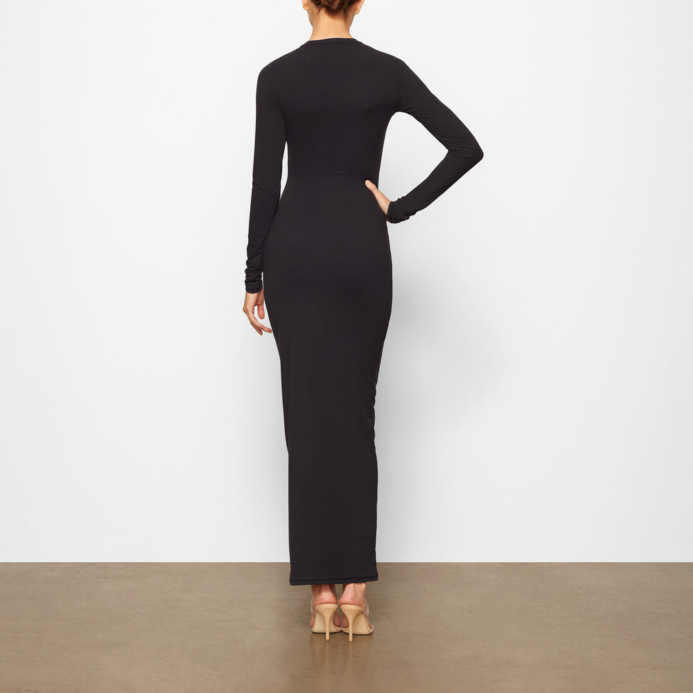 Peignoir Skims FITS EVERYBODY CREW NECK LONG SLEEVE Noir | 213XWBOZT