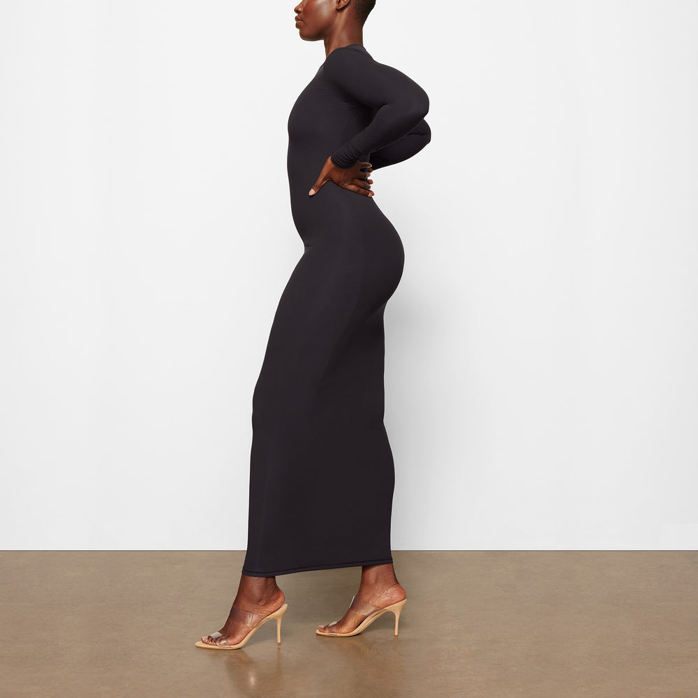 Peignoir Skims FITS EVERYBODY CREW NECK LONG SLEEVE Noir | 213XWBOZT