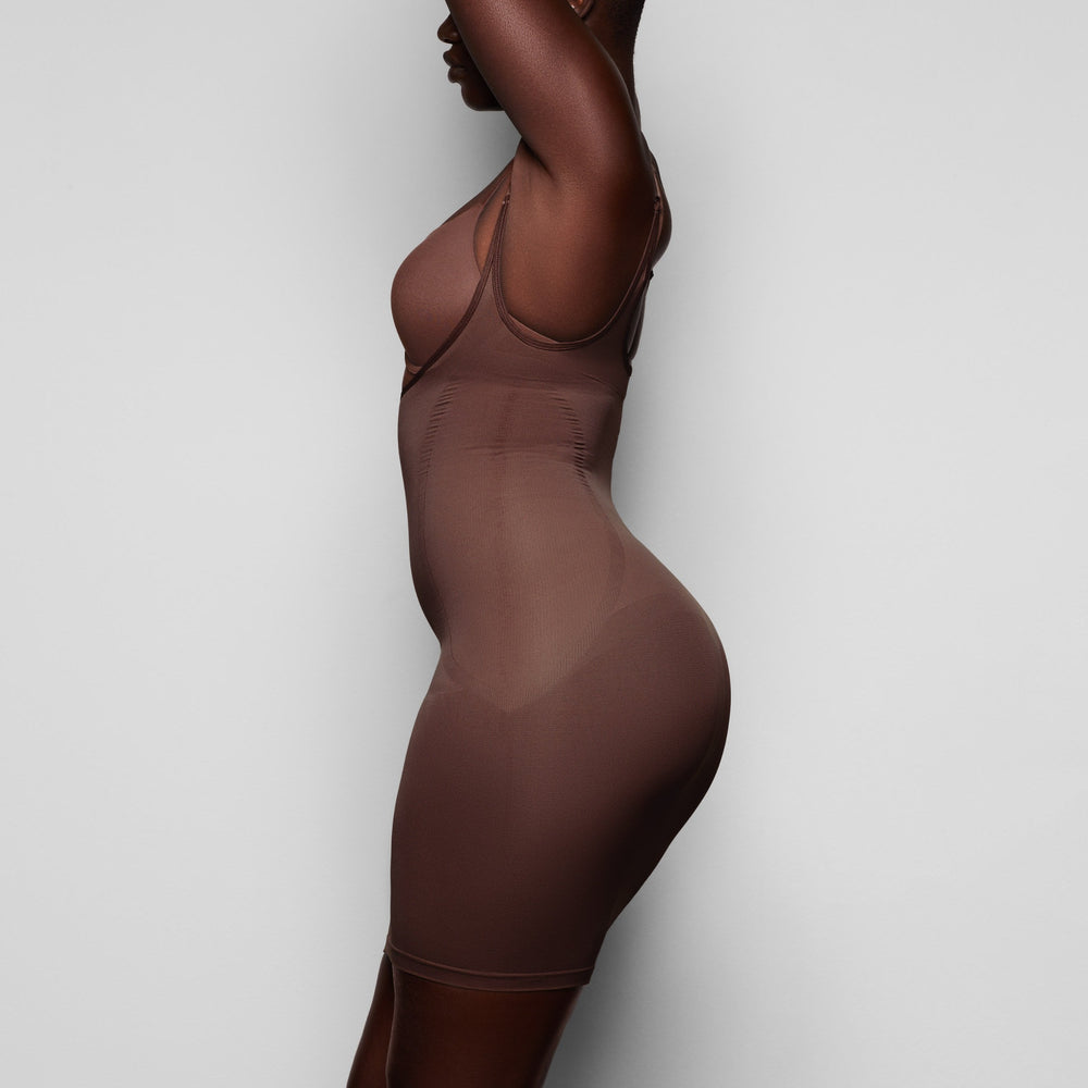 Peignoir Skims OPEN BUST SLIP Chocolat | 152OZCBVU