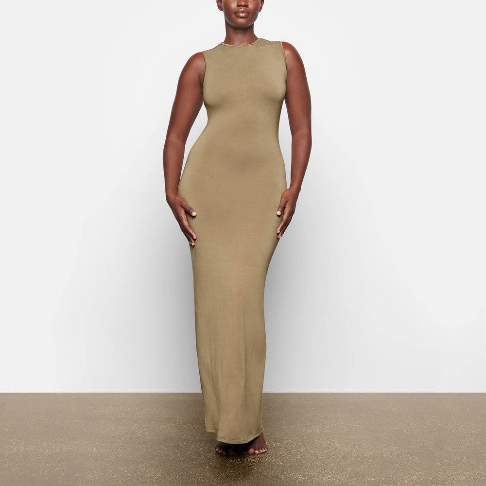 Peignoir Skims SMOOTH LOUNGE CREW NECK SLEEVELESS Kaki | 371BUDNZY