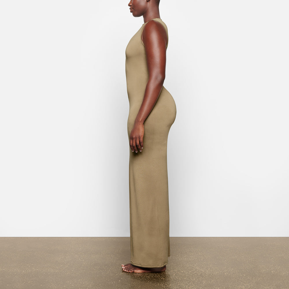 Peignoir Skims SMOOTH LOUNGE CREW NECK SLEEVELESS Kaki | 371BUDNZY