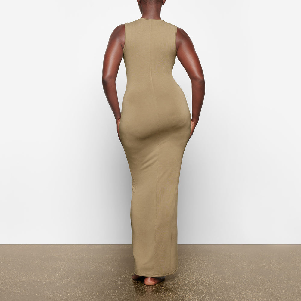 Peignoir Skims SMOOTH LOUNGE CREW NECK SLEEVELESS Kaki | 371BUDNZY