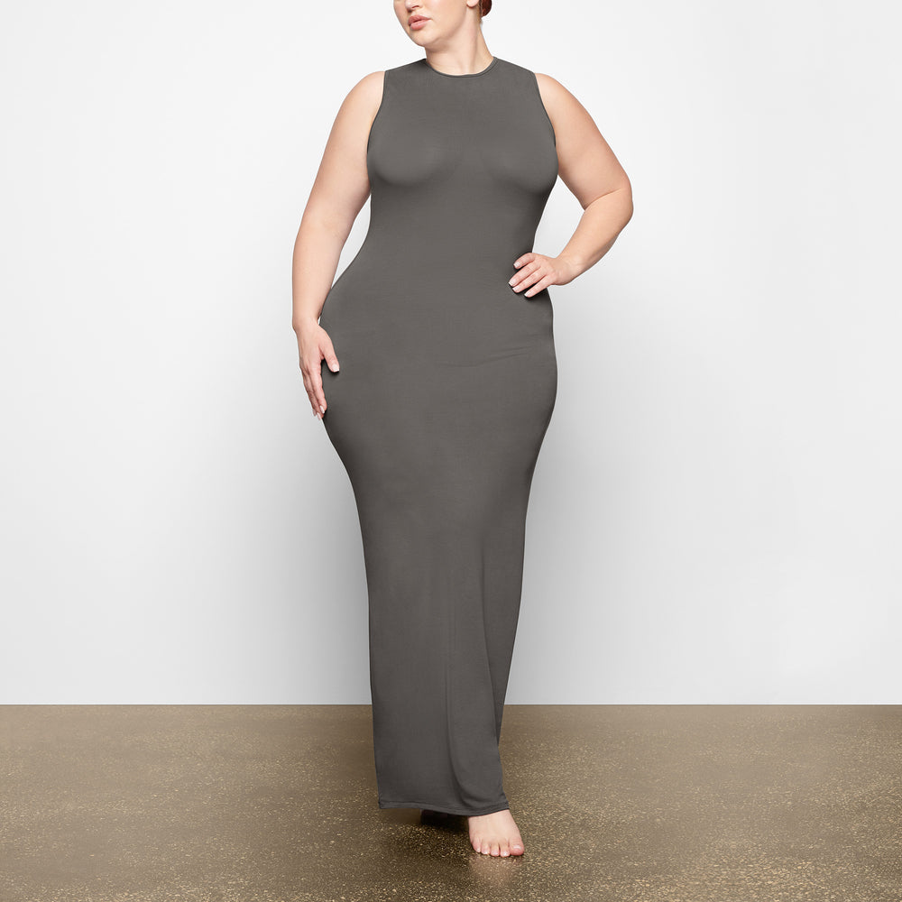 Peignoir Skims SMOOTH LOUNGE CREW NECK SLEEVELESS Grise Foncé | 495CKYJPE