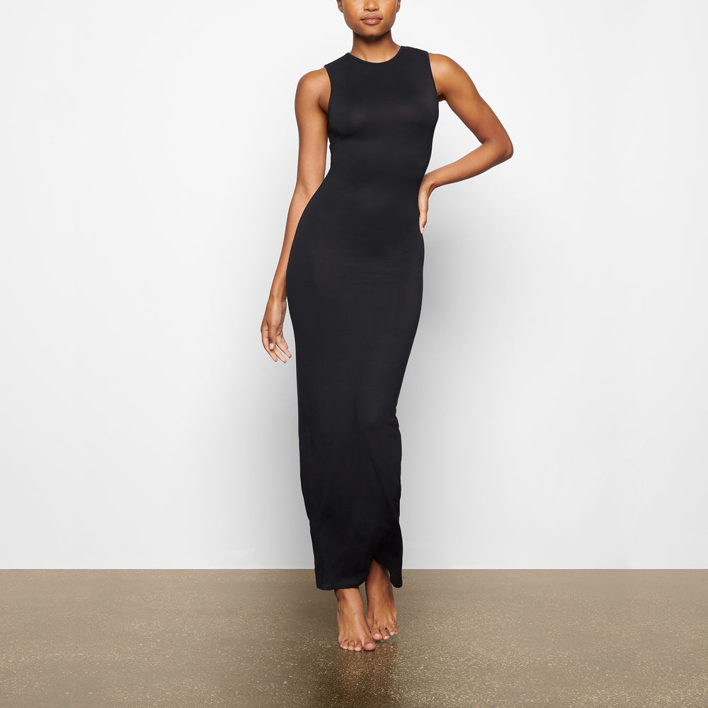 Peignoir Skims SMOOTH LOUNGE CREW NECK SLEEVELESS Noir | 873FIOXMY