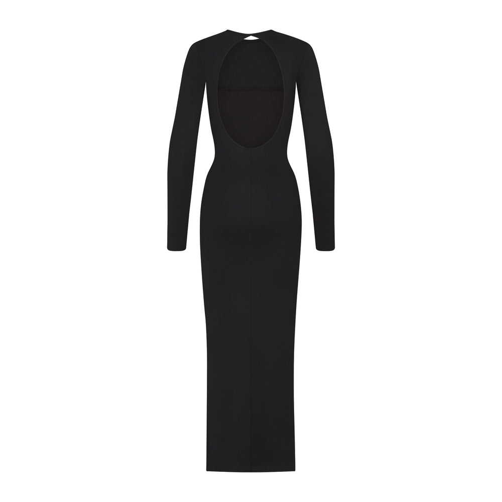 Peignoir Skims SMOOTH LOUNGE LONG SLEEVE OPEN BACK Noir | 254LRZXHU