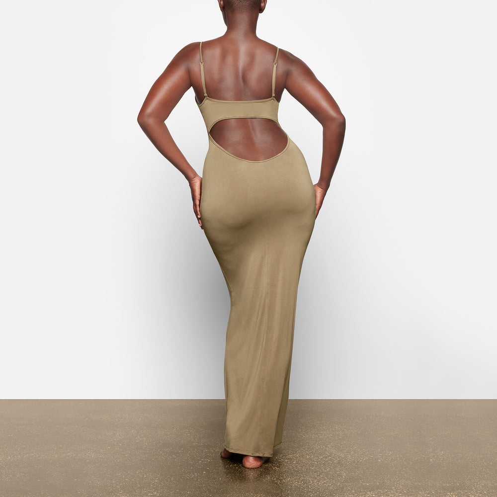 Peignoir Skims SMOOTH LOUNGE LOW BACK CAMI Kaki | 397QZULKD