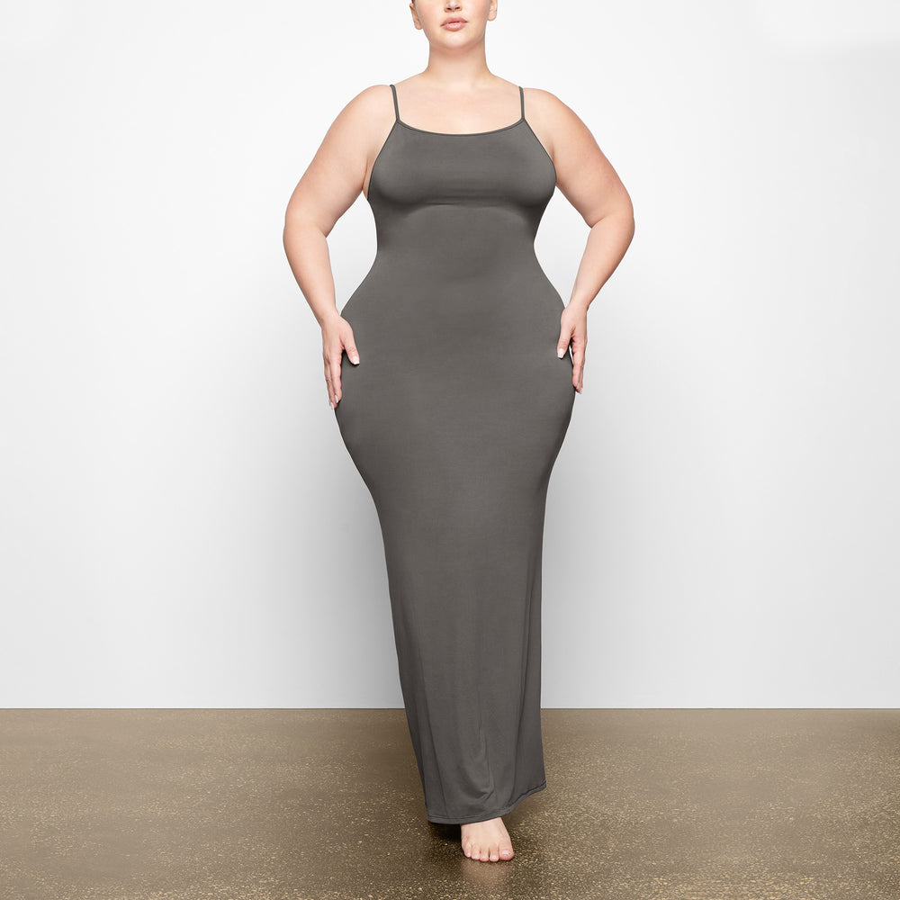 Peignoir Skims SMOOTH LOUNGE LOW BACK CAMI Grise Foncé | 803OLAQGW