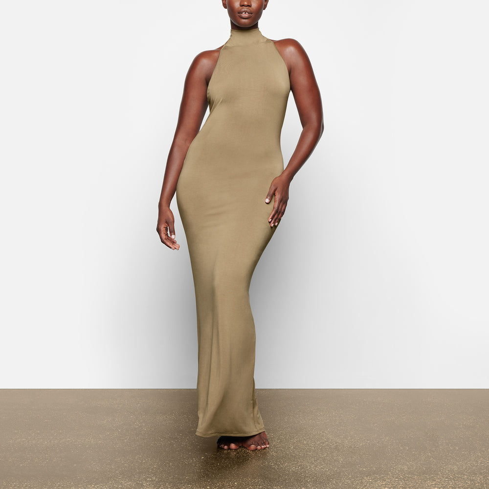 Peignoir Skims SMOOTH LOUNGE LOW BACK HALTER Kaki | 253VONKAW