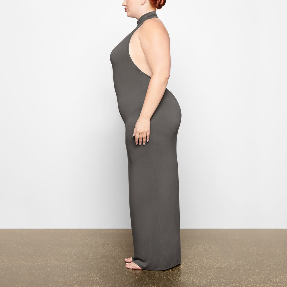 Peignoir Skims SMOOTH LOUNGE LOW BACK HALTER Grise Foncé | 735WVLFBX