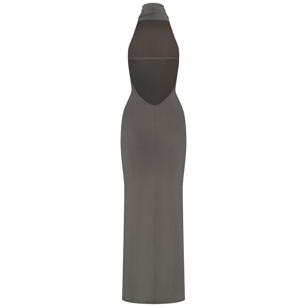 Peignoir Skims SMOOTH LOUNGE LOW BACK HALTER Grise Foncé | 735WVLFBX