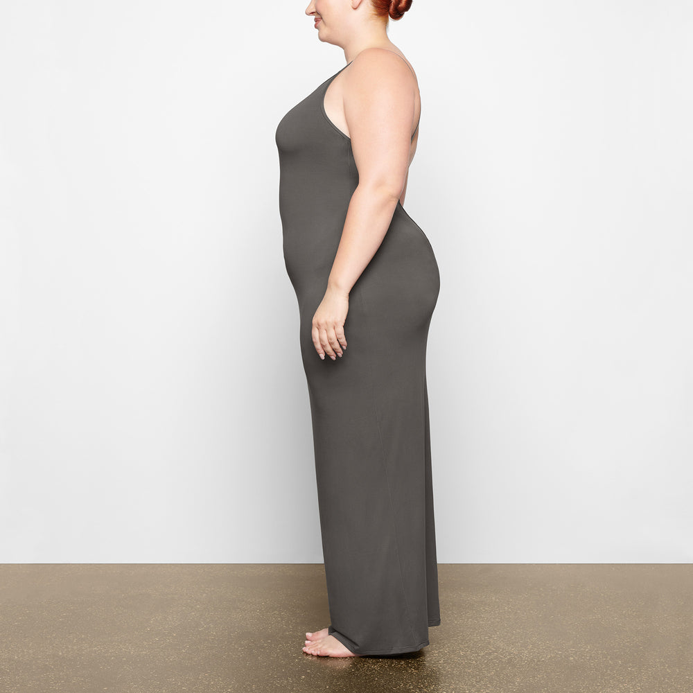 Peignoir Skims SMOOTH LOUNGE LOW BACK KEYHOLE Grise Foncé | 049HIWBXL