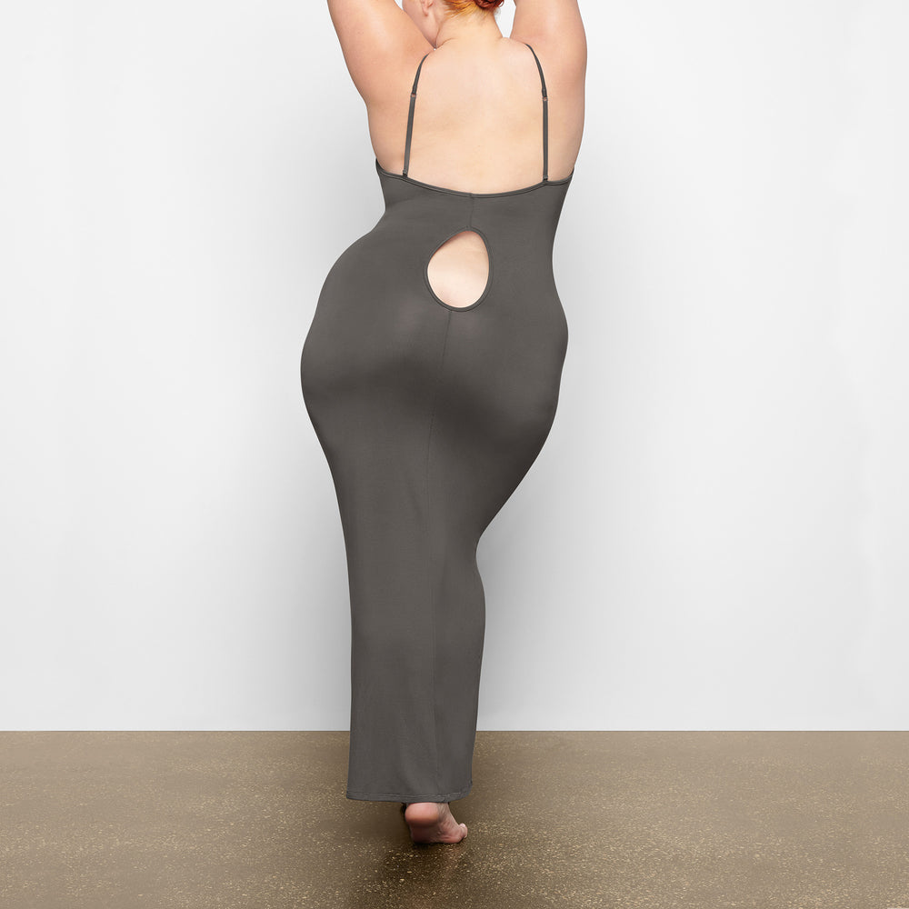 Peignoir Skims SMOOTH LOUNGE LOW BACK KEYHOLE Grise Foncé | 049HIWBXL