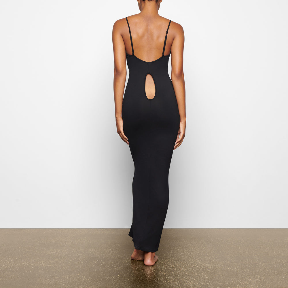 Peignoir Skims SMOOTH LOUNGE LOW BACK KEYHOLE Noir | 057WQZXVL