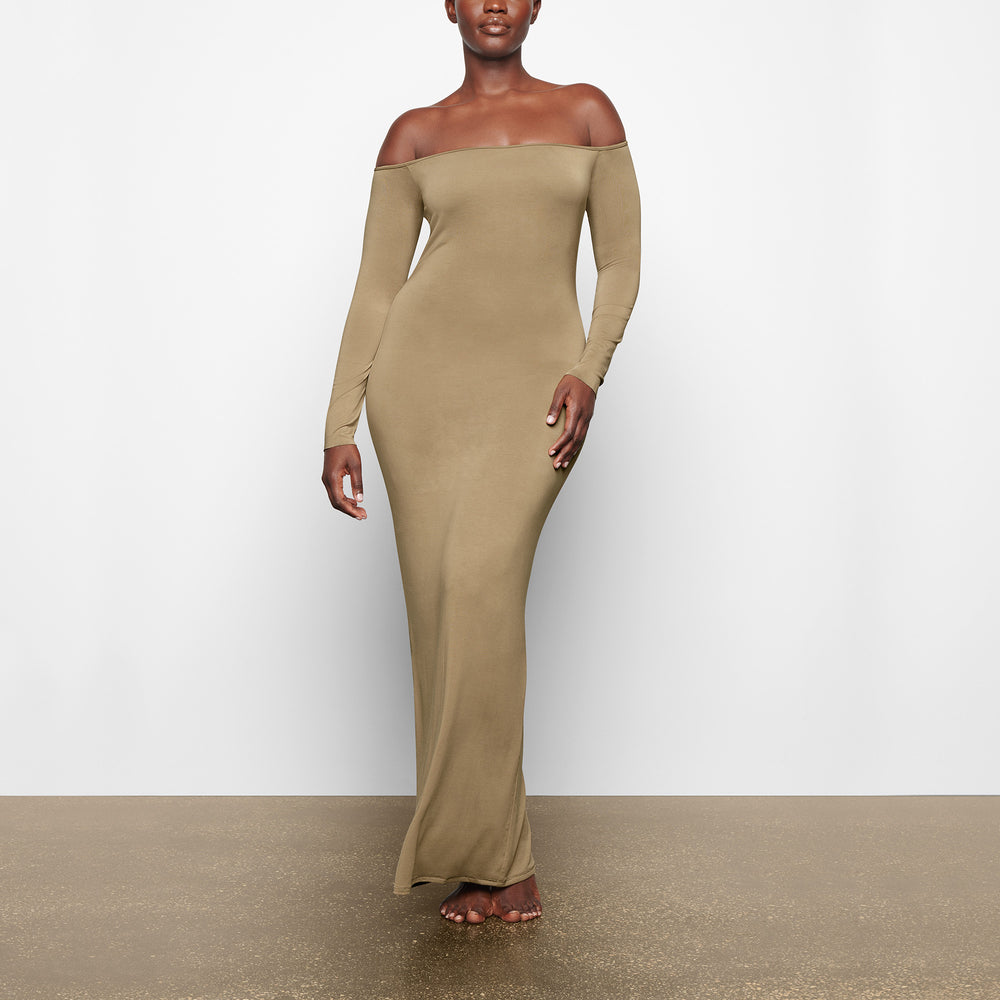 Peignoir Skims SMOOTH LOUNGE OFF THE SHOULDER Kaki | 945CNYKZE
