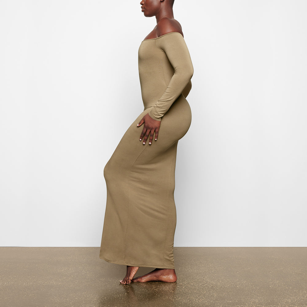 Peignoir Skims SMOOTH LOUNGE OFF THE SHOULDER Kaki | 945CNYKZE