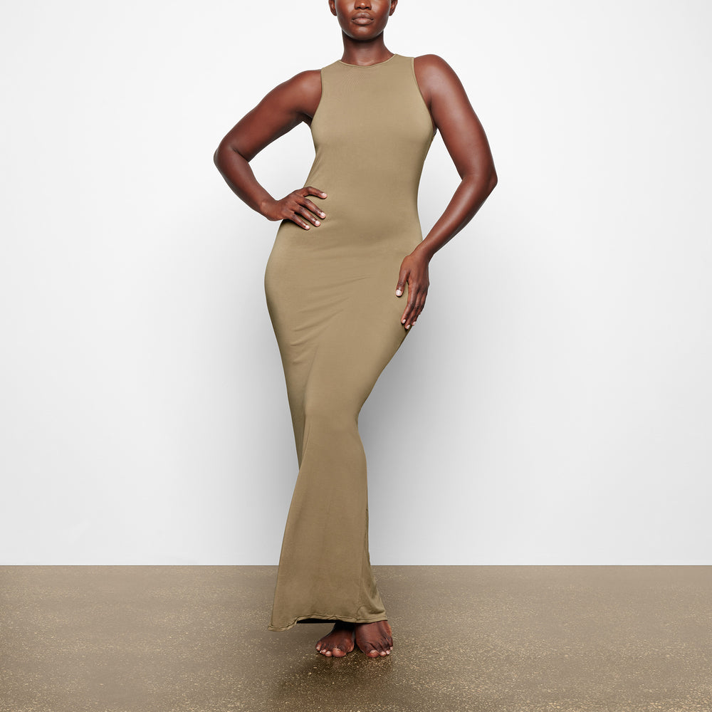 Peignoir Skims SMOOTH LOUNGE OPEN RACERBACK Kaki | 157SMFJNY