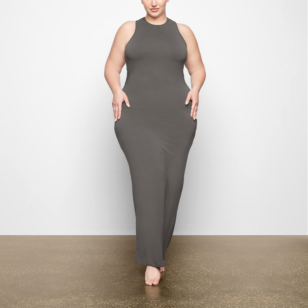 Peignoir Skims SMOOTH LOUNGE OPEN RACERBACK Grise Foncé | 168ISCJYU