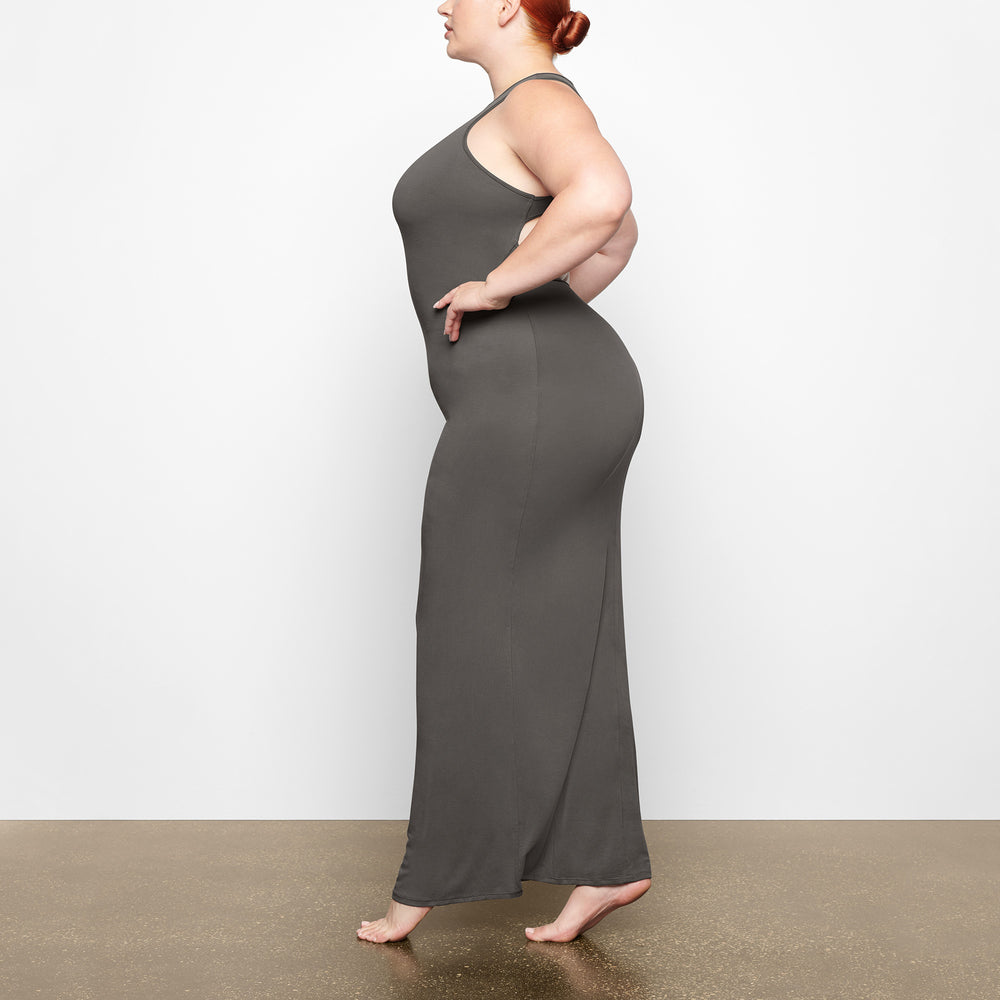 Peignoir Skims SMOOTH LOUNGE OPEN RACERBACK Grise Foncé | 168ISCJYU