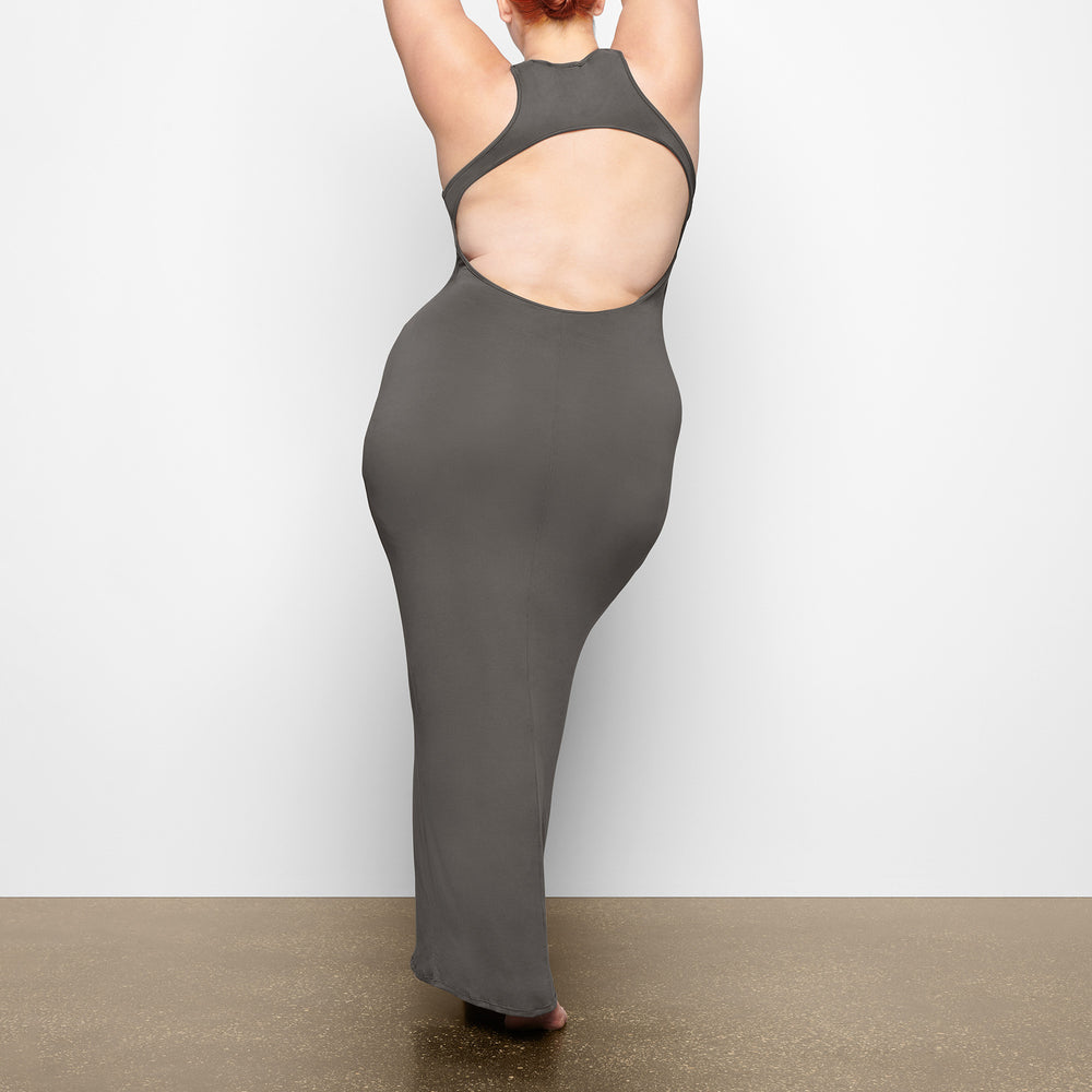 Peignoir Skims SMOOTH LOUNGE OPEN RACERBACK Grise Foncé | 168ISCJYU