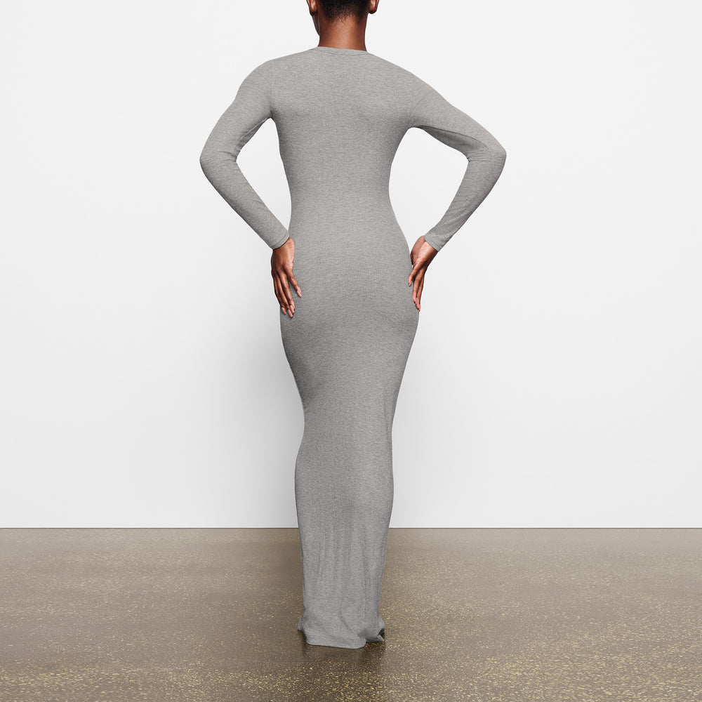 Peignoir Skims SOFT LOUNGE CREW NECK LONG Grise | 395RXQFGM