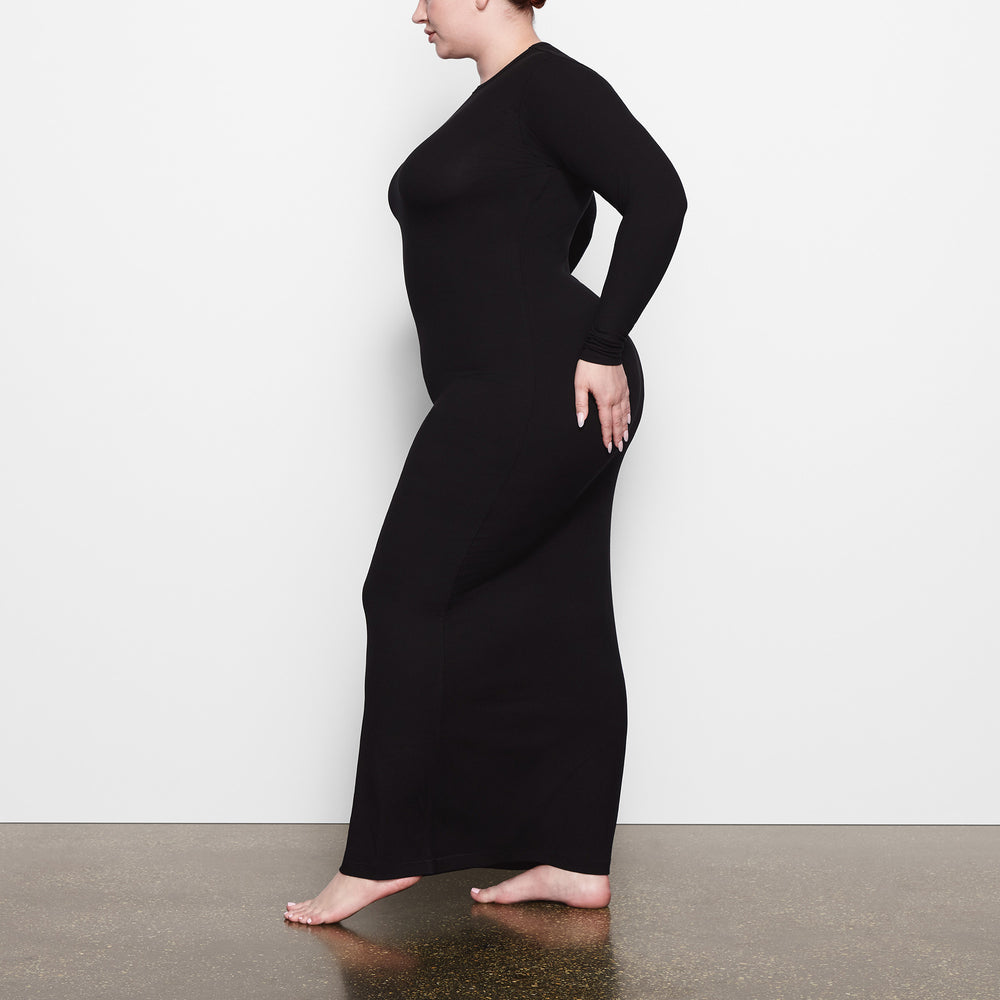 Peignoir Skims SOFT LOUNGE CREW NECK LONG Noir | 438GRVUCP