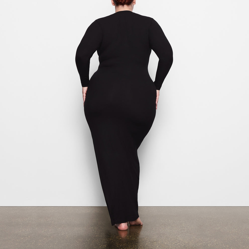 Peignoir Skims SOFT LOUNGE CREW NECK LONG Noir | 438GRVUCP