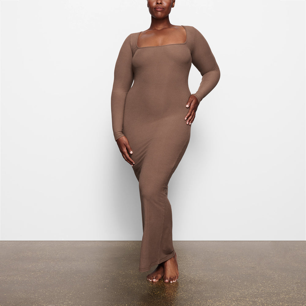 Peignoir Skims SOFT LOUNGE LONG SLEEVE Abricot | 092OYFUQE
