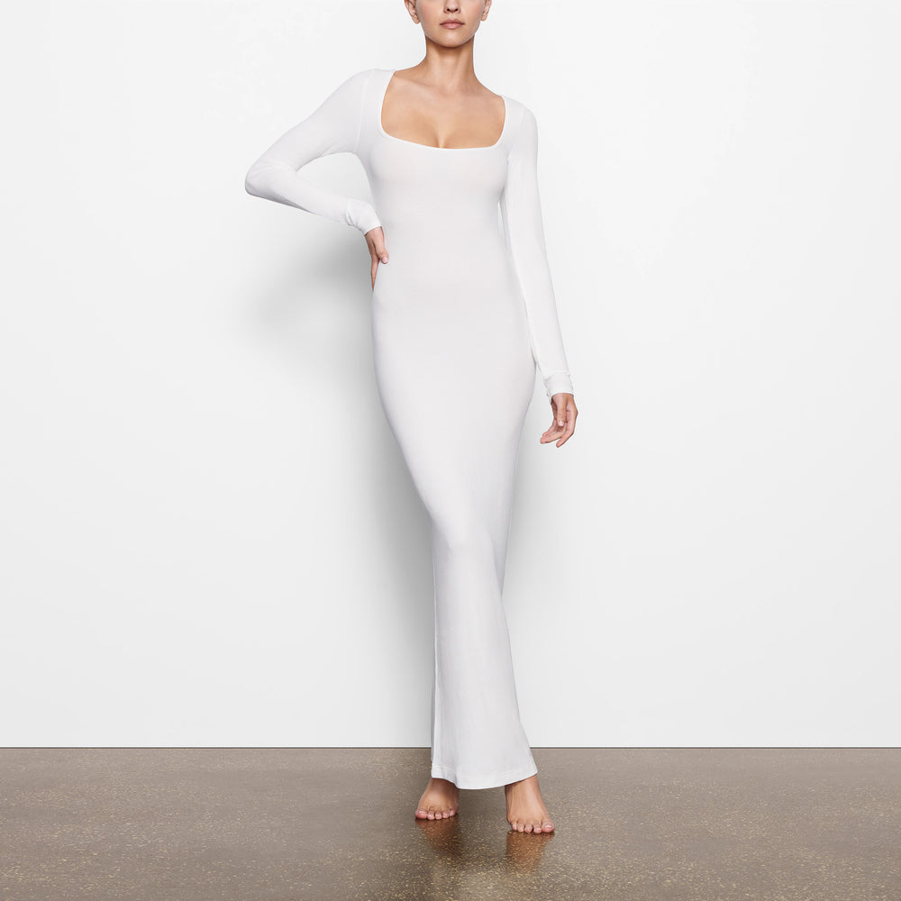 Peignoir Skims SOFT LOUNGE LONG SLEEVE Blanche | 451SMIQLY