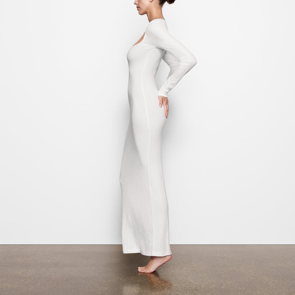 Peignoir Skims SOFT LOUNGE LONG SLEEVE Blanche | 451SMIQLY
