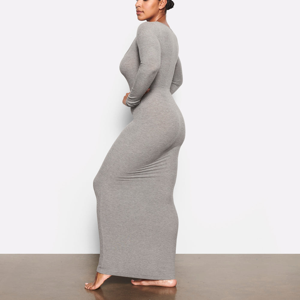 Peignoir Skims SOFT LOUNGE LONG SLEEVE Grise | 579QCWSAF