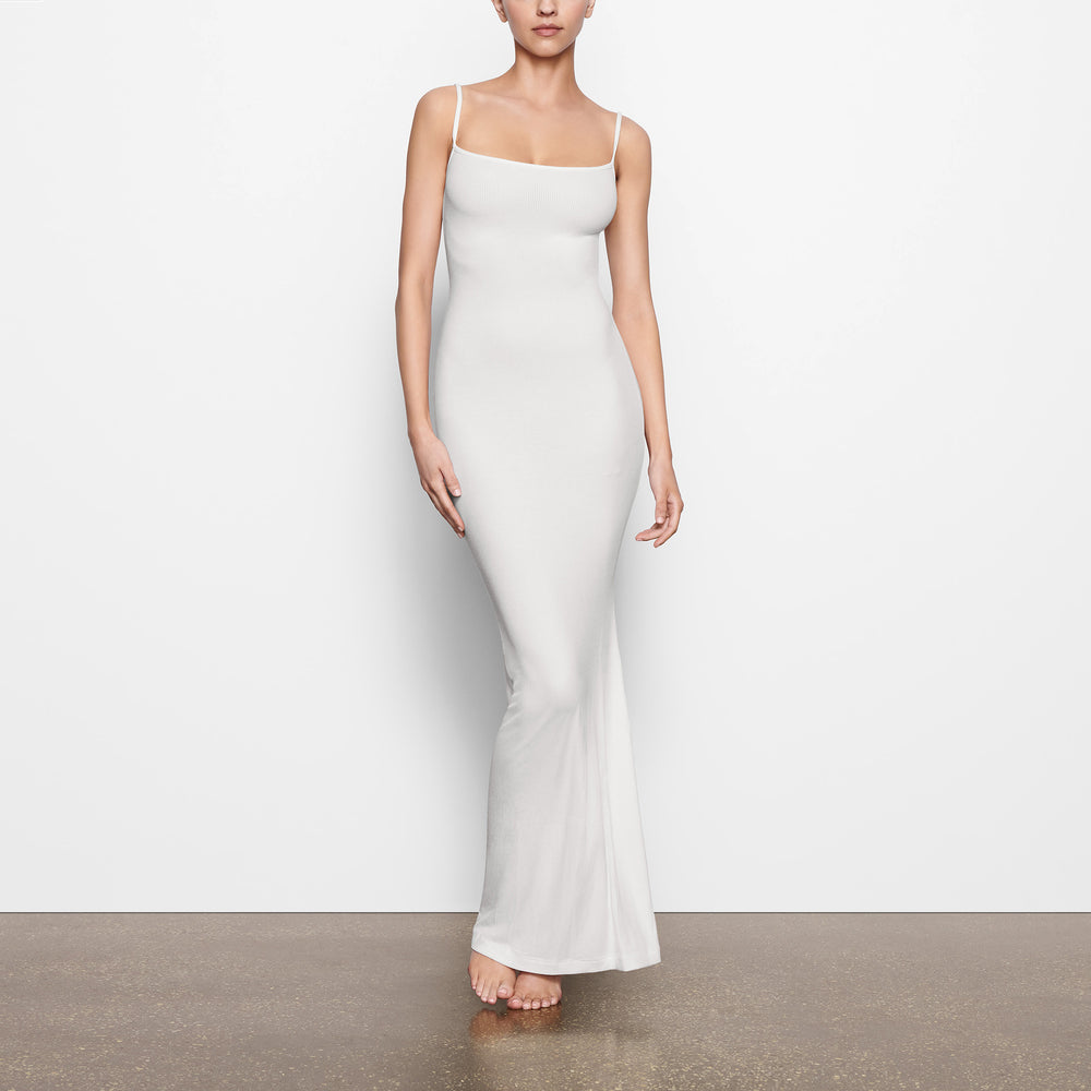 Peignoir Skims SOFT LOUNGE LONG SLIP Blanche | 034DLRPNF