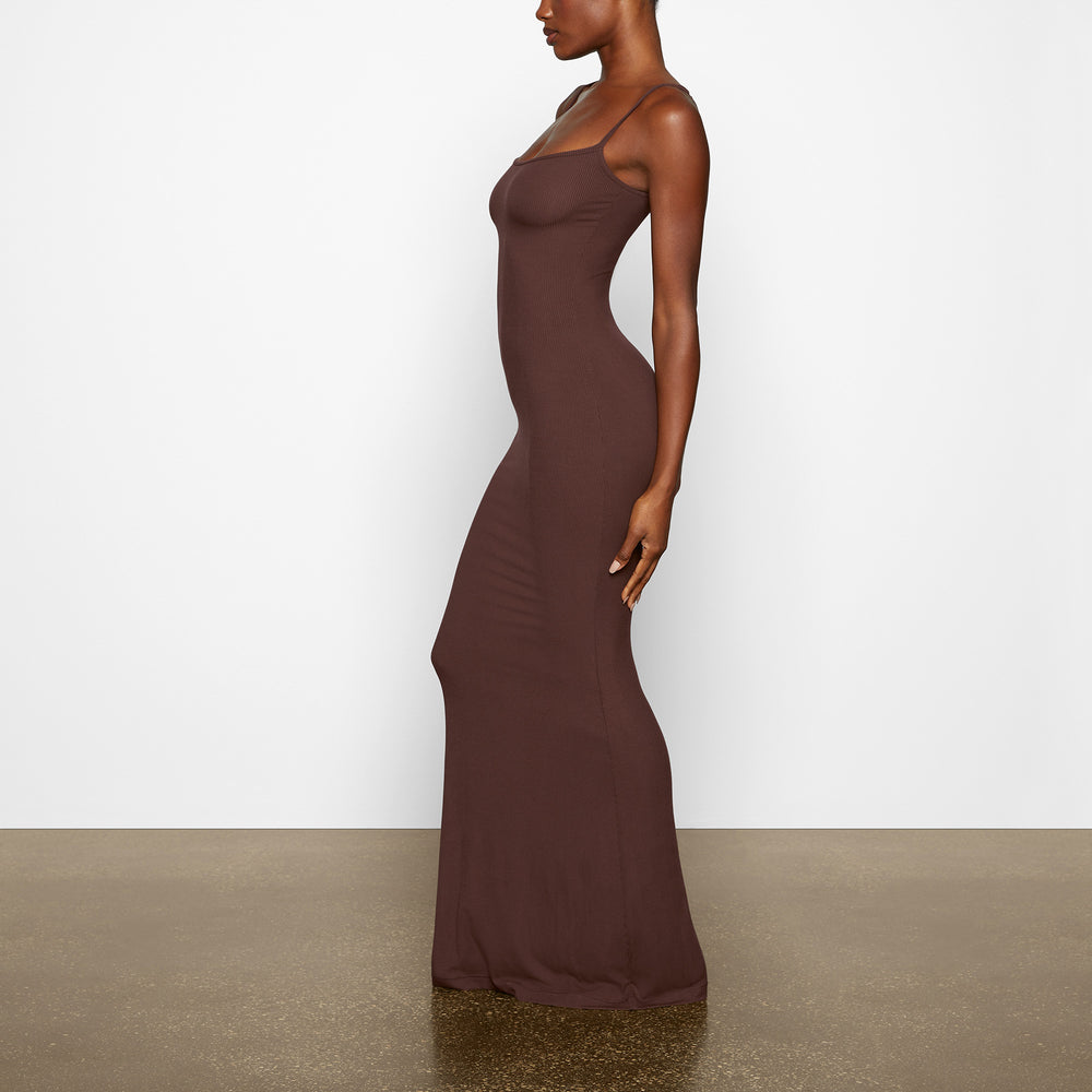 Peignoir Skims SOFT LOUNGE LONG SLIP Chocolat | 364WUFBCA