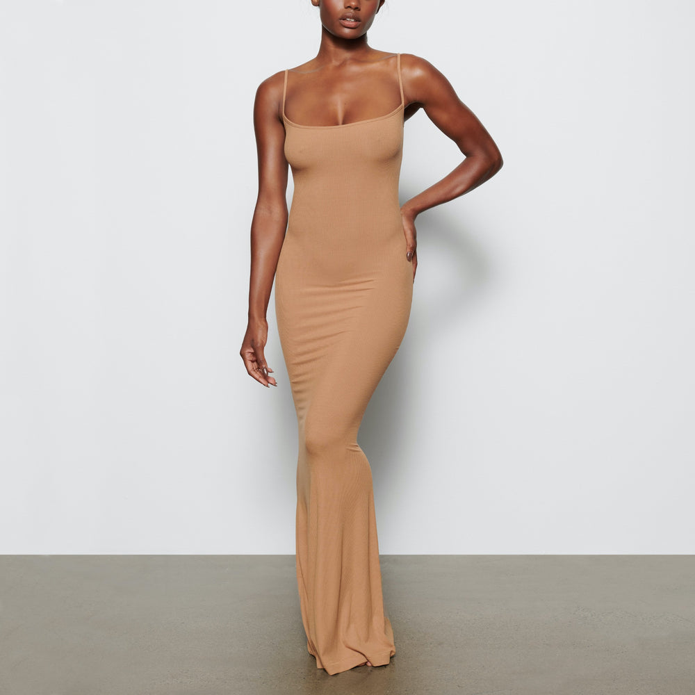 Peignoir Skims SOFT LOUNGE LONG SLIP Marron | 689AKVCBX