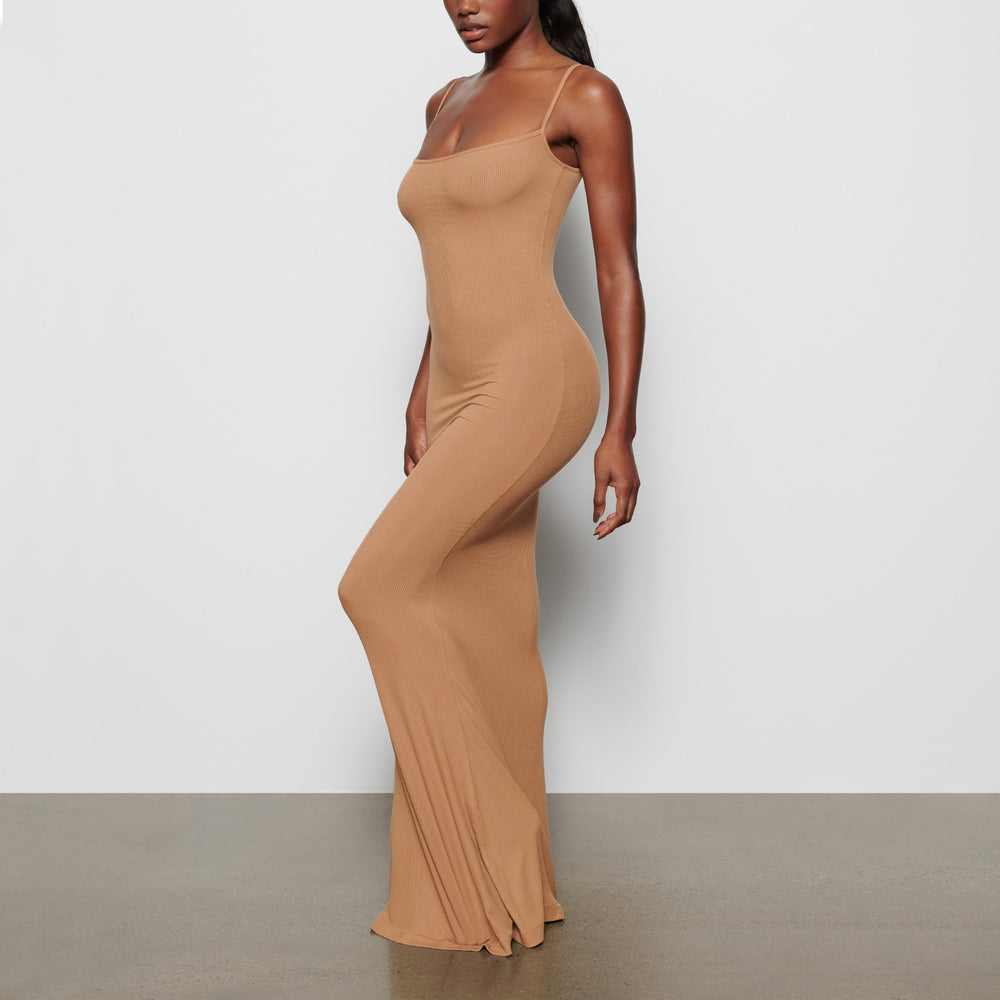 Peignoir Skims SOFT LOUNGE LONG SLIP Marron | 689AKVCBX