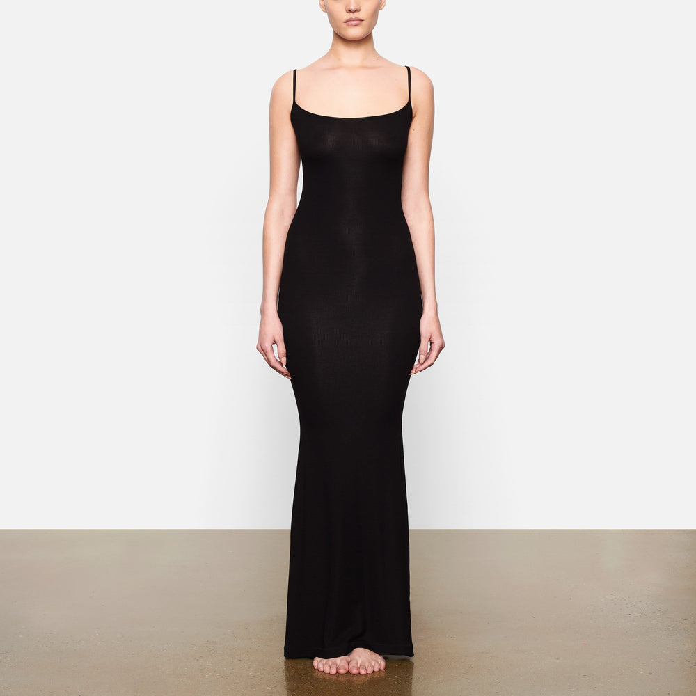 Peignoir Skims SOFT LOUNGE LONG SLIP Noir | 934OYRLWT