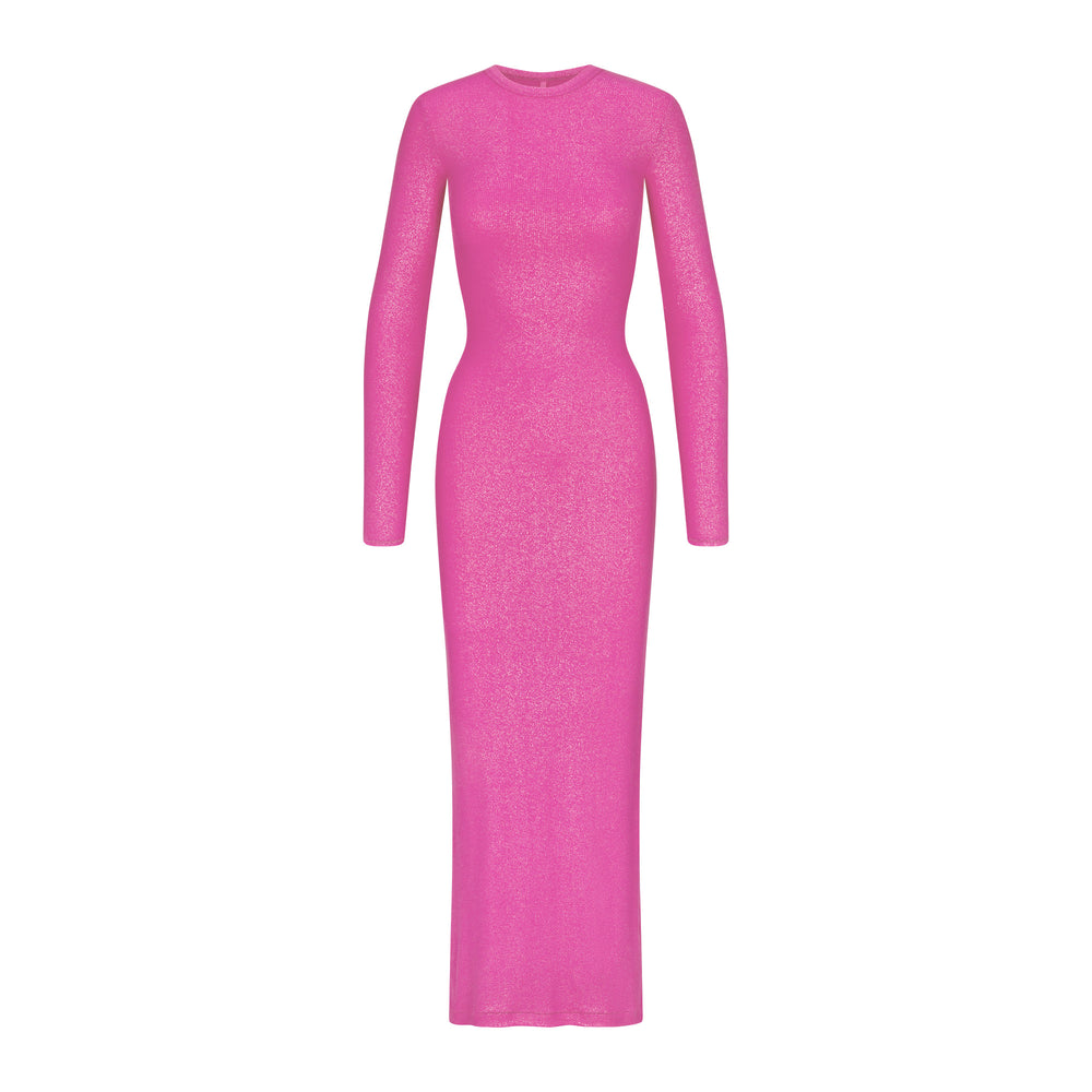 Peignoir Skims SOFT LOUNGE SHIMMER CREW NECK LONG Fushia | 640WZXPBH