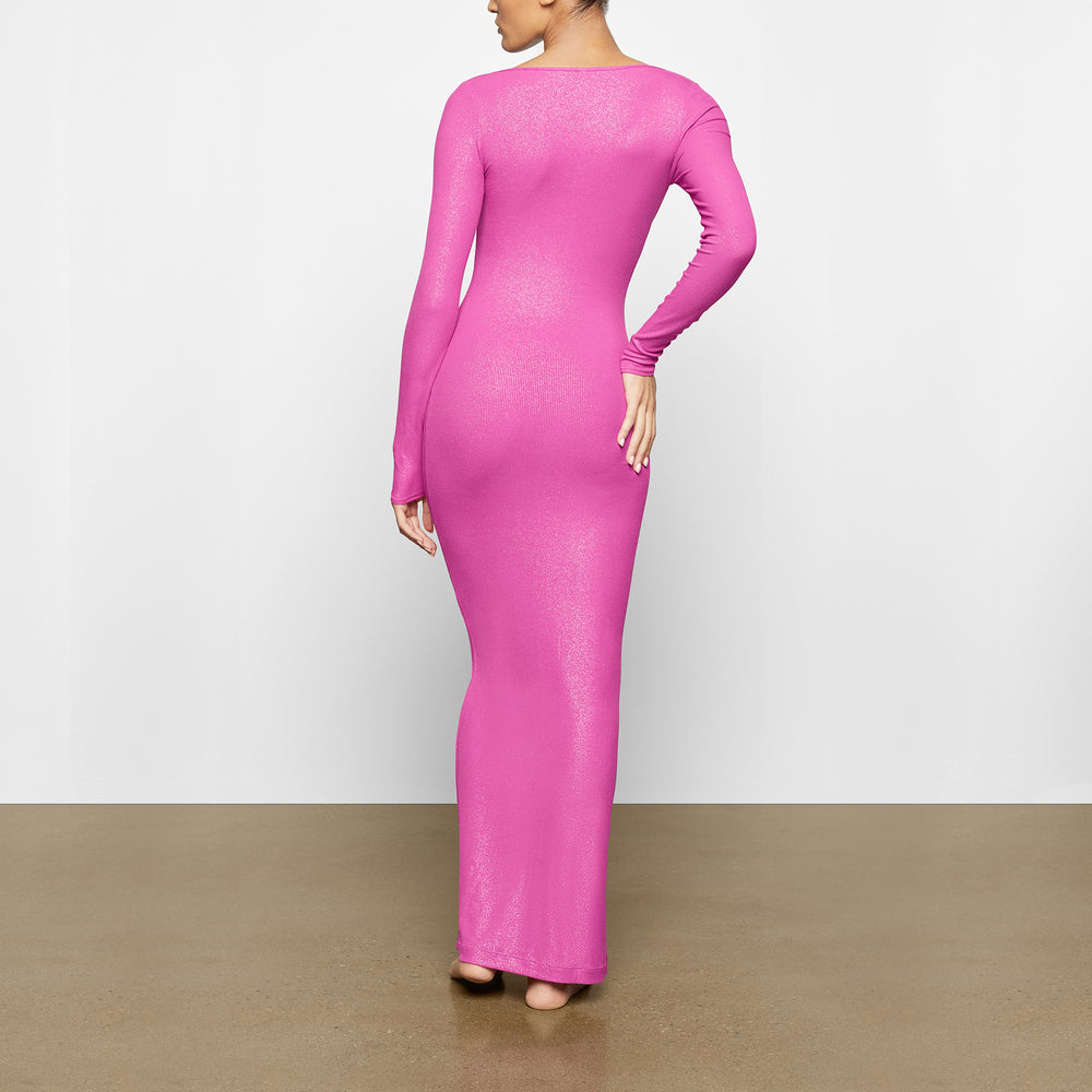 Peignoir Skims SOFT LOUNGE SHIMMER LONG SLEEVE Fushia | 584EPHLKM