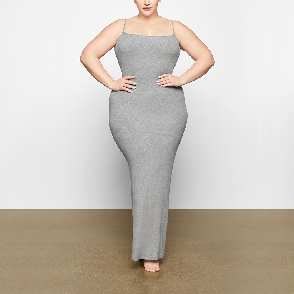 Peignoir Skims SOFT LOUNGE SHIMMER LONG SLIP Grise | 584OUKDIY