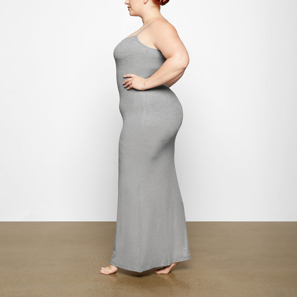 Peignoir Skims SOFT LOUNGE SHIMMER LONG SLIP Grise | 584OUKDIY