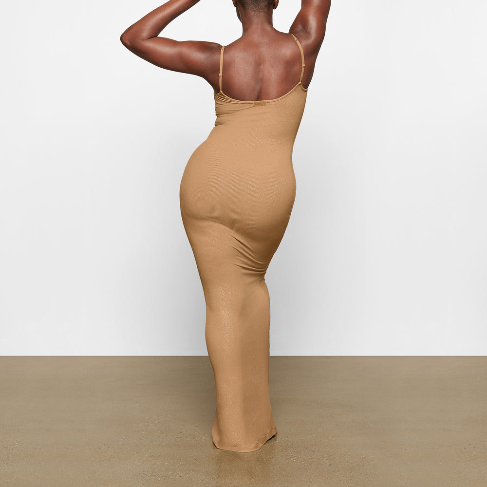 Peignoir Skims SOFT LOUNGE SHIMMER LONG SLIP Marron | 986WCNVJI