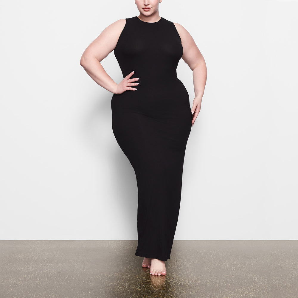 Peignoir Skims SOFT LOUNGE SLEEVELESS LONG Noir | 825NFVPOU