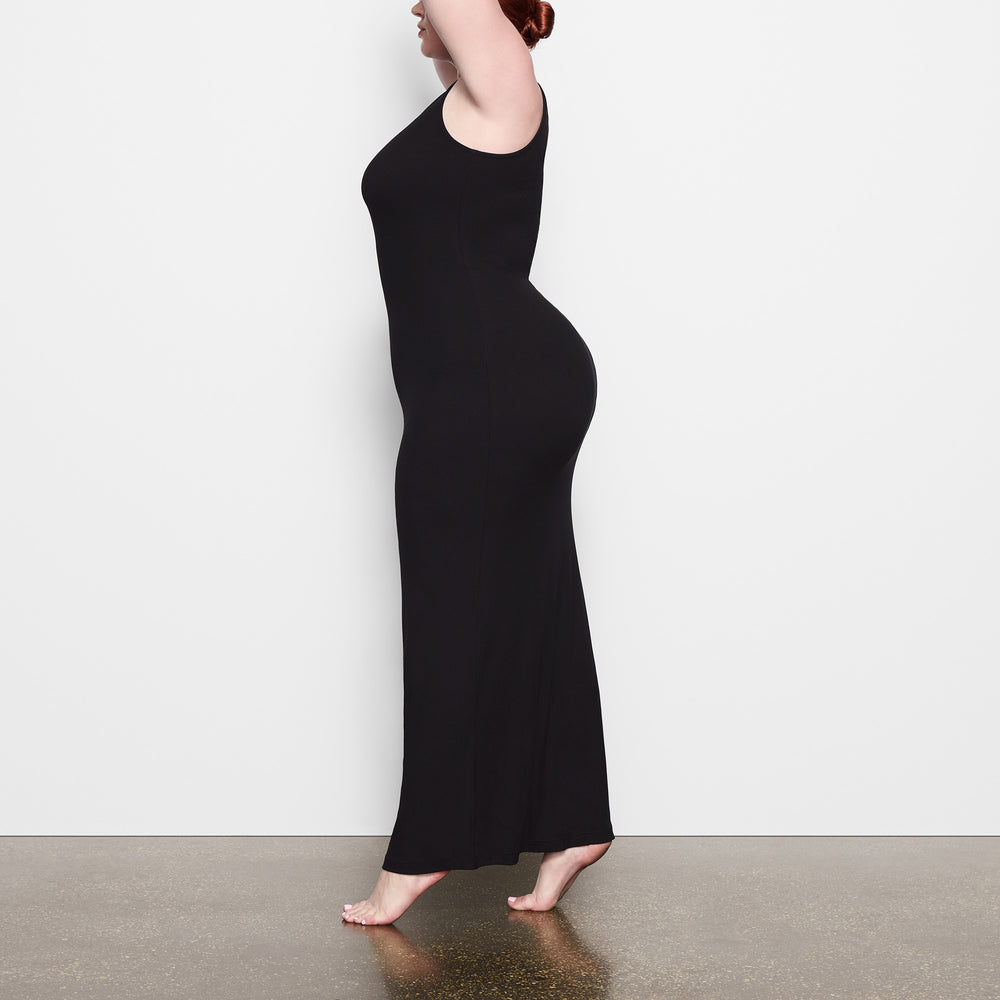 Peignoir Skims SOFT LOUNGE SLEEVELESS LONG Noir | 825NFVPOU