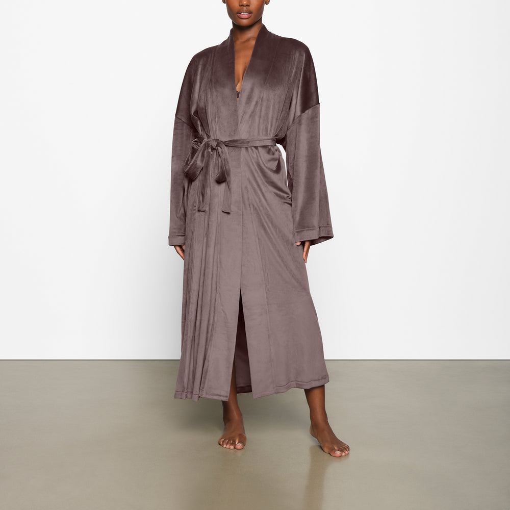 Peignoir Skims VELOUR WRAP Violette Grise | 463KFRINL