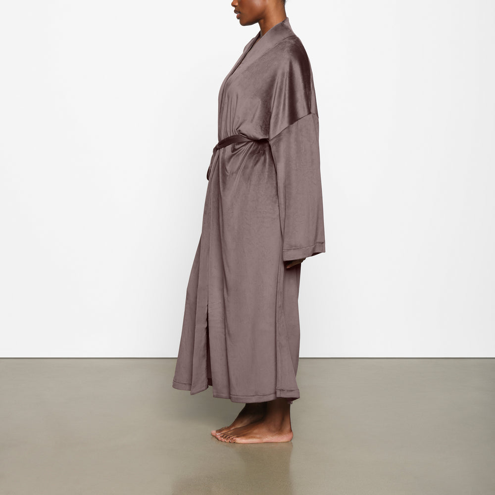 Peignoir Skims VELOUR WRAP Violette Grise | 463KFRINL