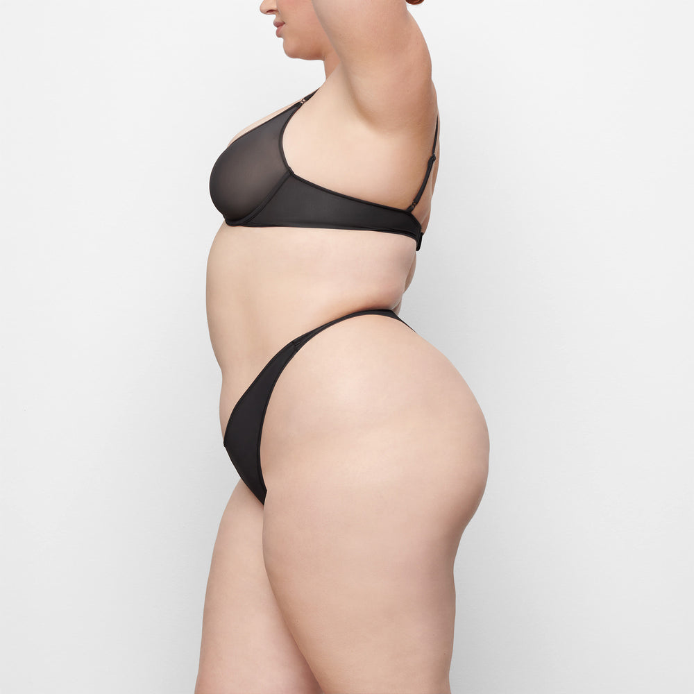 Scoop Neck Bra Skims JELLY SHEER UNDERWIRE Noir | 329PIYMXN