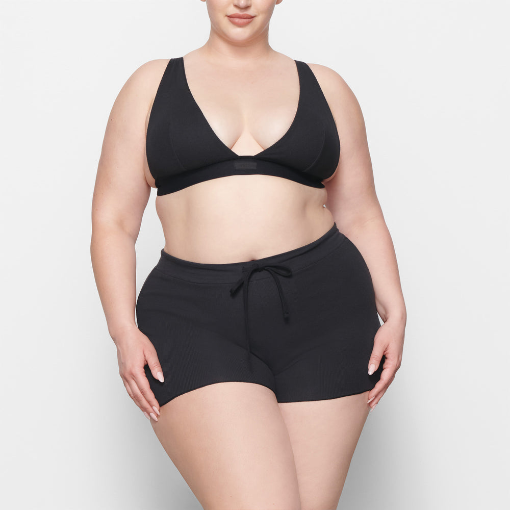Short Skims COTTON RIB DRAWSTRING Noir | 893TWRQZC