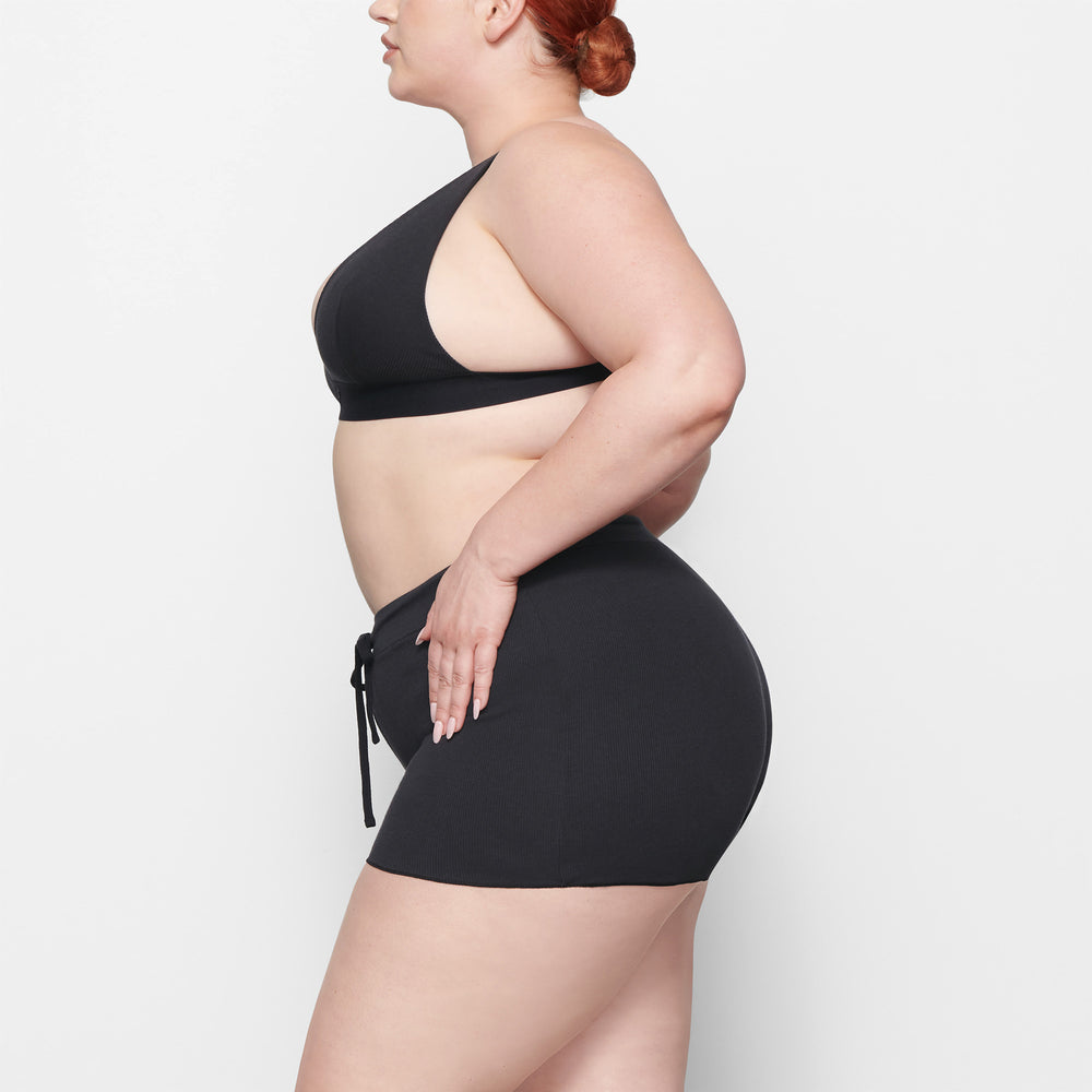 Short Skims COTTON RIB DRAWSTRING Noir | 893TWRQZC