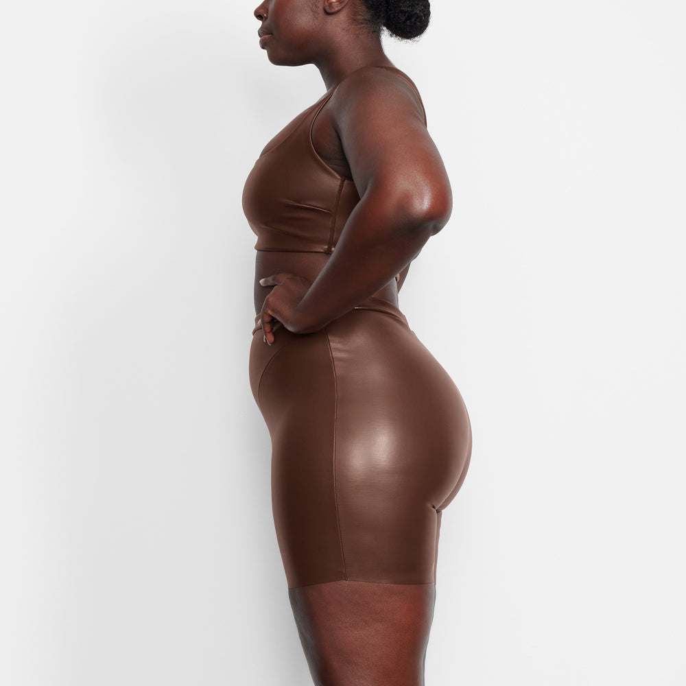 Short Skims FAUX LEATHER BIKER Chocolat | 604APWEXK